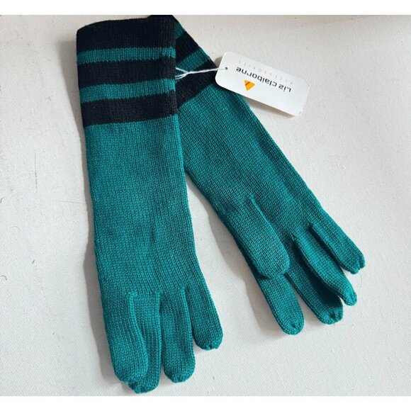 Vintage Liz Claiborne Wool Gloves Teal  OS - Picture 1 of 4